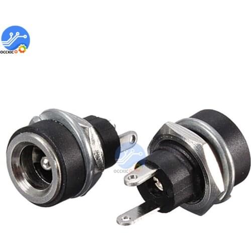 5Pcs 3A 12V For DC Power Supply Jack Socket Female Panel Mount Electrical Socket Connector 5.5mm x 2.1mm Terminal Types 5.5*2.1