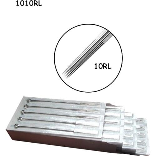 50 Pcs 10RL Tattoo Machine Needle Disposable Sterile Round Liner Needles ink grip