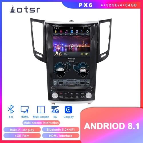 Android 8.1 Tesla Style GPS Navigation For Infiniti FX FX25 FX35 FX37 2007+ Auto Radio Stereo Vertical Screen Multimedia Player