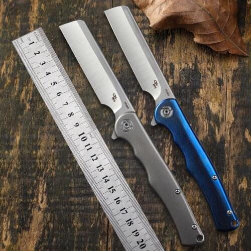 CH S35VN steel Blade TC4 titanium handle ball bearing man folding razor pocket knives EDC tool folding knife