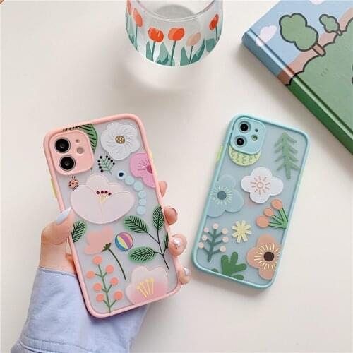 Cute 3D Flower Phone Case for IPhone 7 8 Plus X XR XS Max SE2020 Case for IPhone 11 Pro Max Soft TPU Bumper Cover Coque Gift