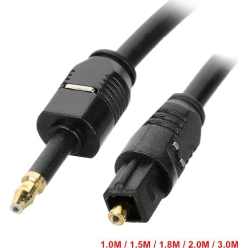Toshiba Digital Optical Audio Toslink to 3.5mm Mini Toslink Cable 1m 1.5m 1.8m 2m 3m 3ft 5ft 6ft 7ft 10ft Gold connector adapter