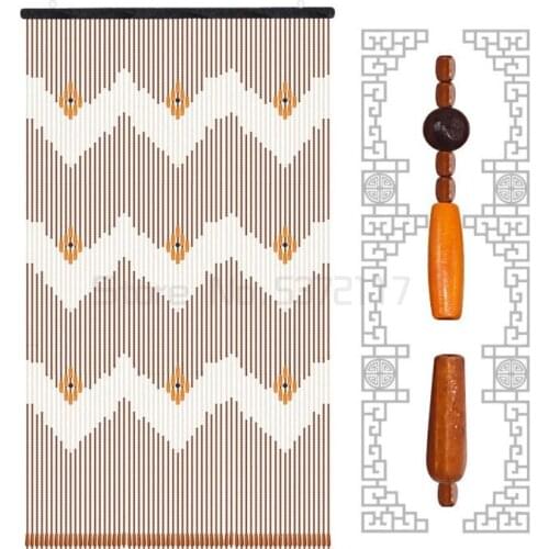 Wooden Beads Curtain Handmade Wooden Blinds Fly Screen String Curtains Valance Divider For Porch Room Window