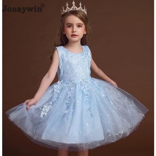 Josaywin Childrens Clothing Baby Girls Dress Sleeveless Dresses Kids Teenager Casual Mesh Dance Wedding Party Princess Dress
