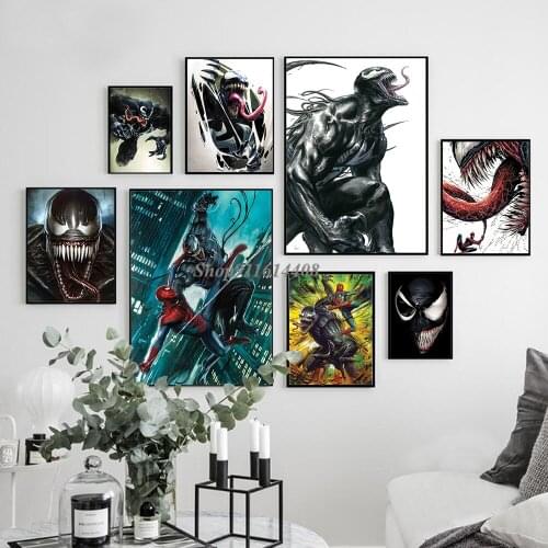 Canvas Painting Disney Classic Marvel Movie Poster Print Venom Superhero Spider Man Wall Art Picture for Living Room Home Decor