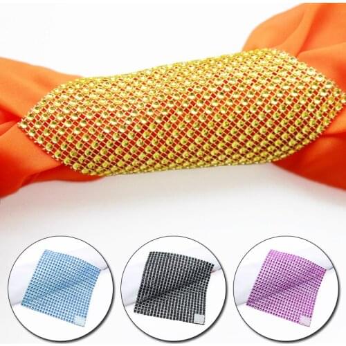 5Pcs Diamond Napkin Ring Chairs Buckles Wedding Event Decoration Crafts Rhinestone Napkin Holder Handmade Party Supplies