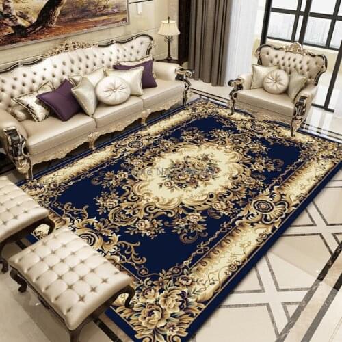 American Style Living Room Carpets Bedroom Bedside Retro Flowers Home Decor Sofa Table Non-Slip Floor Mat Study Room Area Rugs