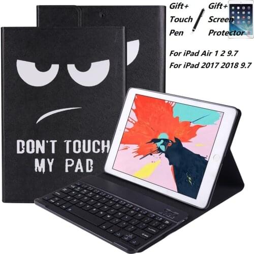 Black Eyes Split Design Leather Case With Bluetooth Keyboard For iPad Air 1 2 iPad 2017 2018 9.7 Keyboard Cover