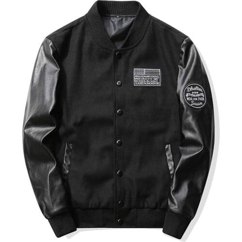 Spring Autumn Men Jacket Fashion Solid Spliced Design Slim Fit Jacket Men Casual Jackets And Coat Washed Outerwear 4XL