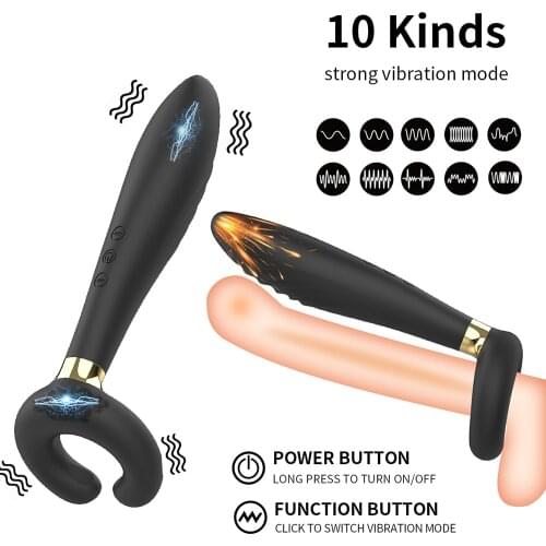 Powerful Cock Ring Male Vibrators Sex Toys Vibrating Dildo Male Mastuburator For Men Adult Penis Delay Ejaculation USB Charging