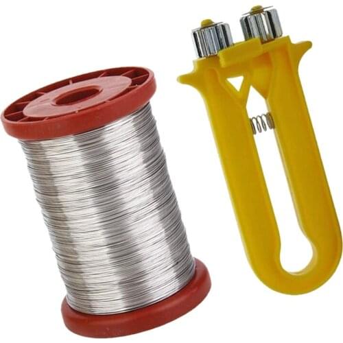 Bee Wire Cable Tensioner Crimper Frame Hive Bee Tool Box Nest Thread Tight Wire Beekeeping Equipment+0.5mm 500G Wire
