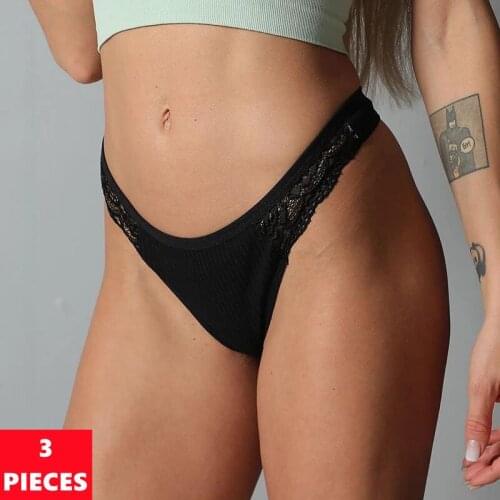 3Pcs/Lot Womens Sexy Cotton Panty Underpants Ladies Lace Seamless Panties Underwear Comfortable Female Lingerie