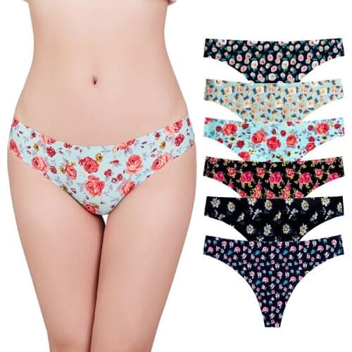 2021 new arrival Sexy temptation hot seamless printing breathable one-piece girl mid-waist thong
