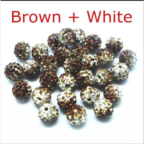 Wholesale beads 20pcs european spacer beads shamballa beads rhinestone ball size 10mm double colors beads accessories