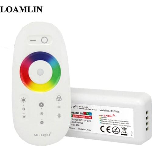 Milight FUT025 2.4G RF Wireless Touch Screen RGB LED Controller DC12-24V 18A RF Remote Control for RGB LED Strip