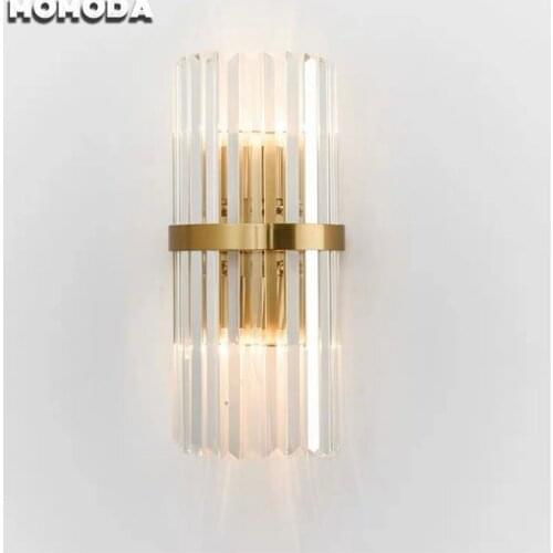 Luxury LED Wall Lamps Postmodern Metal Crystal Gold Wall Sconce Bedroom Living Room Corridor Indoor Lighting Fixture Lustre