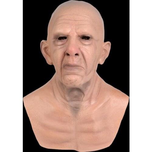 Christmas Old Man Latex Mask Latex XMAS Grandparents Old People Full Head Masks Halloween Costume Party Adult One size