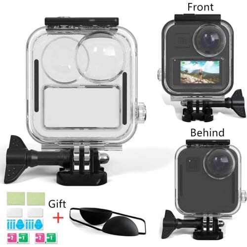 Waterproof Housing Case for Gopro Max Action Camera Diving Protective Shell 20M with Lens Cap Tempered Glass Accessories