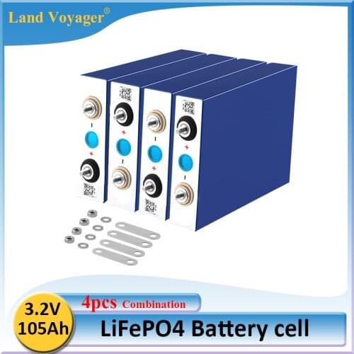 4pcs Land Voyager GRADE A NEW 3.2V 100Ah 105Ah lifepo4 battery CELL 12V 24V 36V 48V for EV RV battery pack diy solar