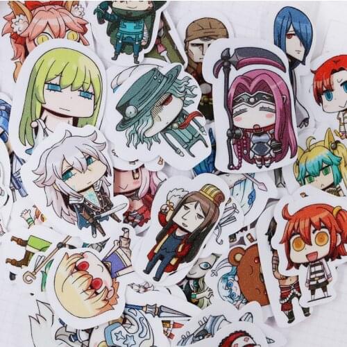 43 pcs/set Q Style Anime Fate /Grand Order Cartoon Saber Printed Cosplay Luggage Cases Mobile Phone Stickers Decor Gift