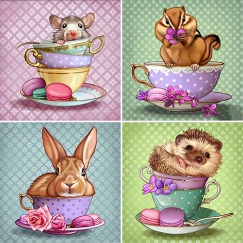 DIY 5D Diamond Painting Cartoons Cat Diamond Art Embroidery Animal Cross Stitch Full Round/Square Drill Home Decor Manual Gift