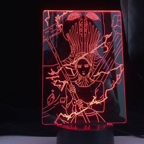 Anime Attack On Titan The War Hammer Titan 3D LED Light for Bedroom Decor Light Birthday Gift Manga Night Lamp