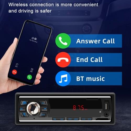 Car MP3 Player Receiver Built-in Microphone Multifunction Multimedia FM Radio Stereo