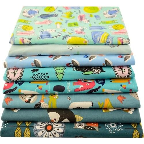 Booksew 2pcs/Lot Elephant Cartoon Printed Twill 100% Cotton Fabric For Sewing kids Clothes Handmade Dolls Needlework Patchwork