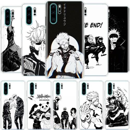 Jujutsu Kaisen Black White Cover Phone Case for Huawei P40 P30 P20 Mate 30 20 10 Pro P10 Lite P Smart Z 2019 Coque Shell