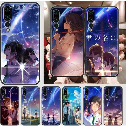 Anime Your name Phone case For Huawei P Mate P10 P20 P30 P40 10 20 Smart Z Pro Lite 2019 black silicone prime fashion waterproof