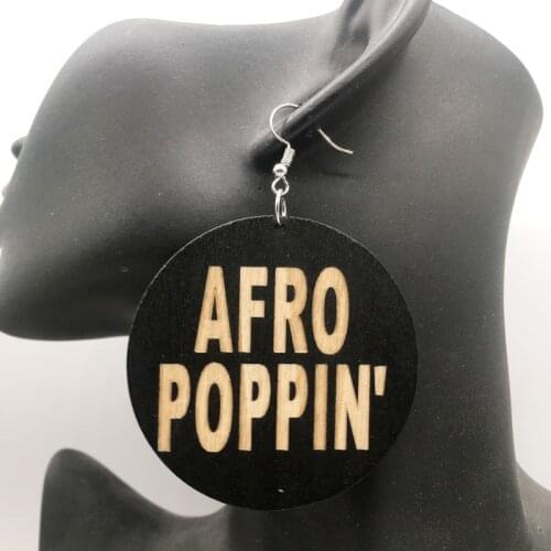 Afro Poppin Wood Earrings