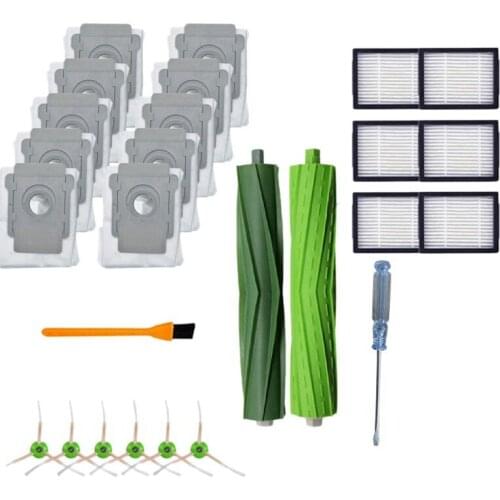 AD-1Set Filter Main Roller Side Brush Dust Bag for IRobot Roomba E5 E6 I3 I6 I7+Plus Robot Vacuum Cleaner Replacement Parts