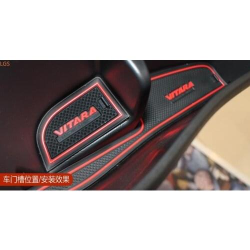 For Suzuki vitara 2016-2018 Door Slot Mat Water coaster Armrest box storage slot mat decoration protection car accessories