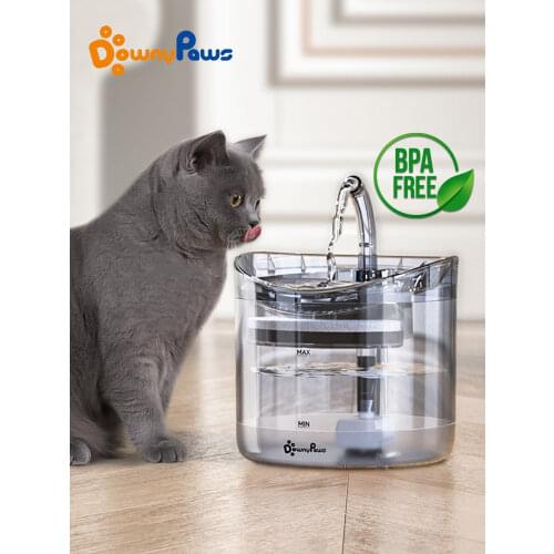 2L Automatic Cat Water Fountain With Faucet Dog Water Dispenser Transparent Drinker Pet Drinking Feeder 2 Filters, Motion Sensor