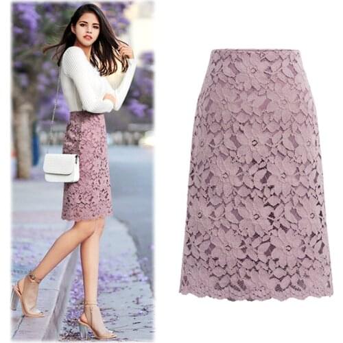 FAKUNTN Lace Pencil Skirts