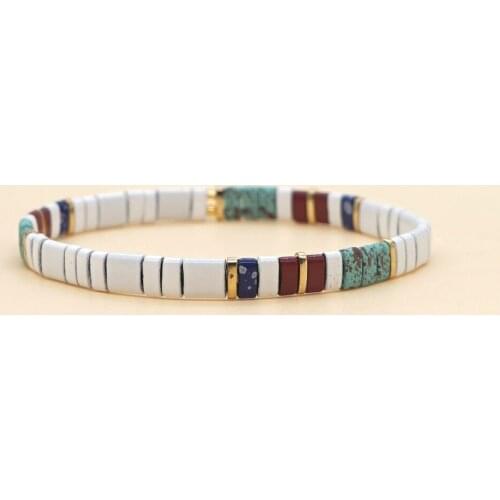 Go2boho Hematite Stone Bracelets Enamelled Tile Beaded Bracelet For Women Tila Beads Pulsera Femme Designer Enamel Jewelry