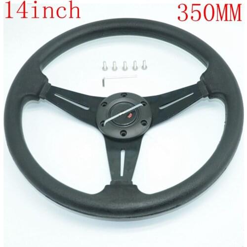 350MM PU Racing Frame Light Weight 6 Holes Steering Wheel Modified Sport
