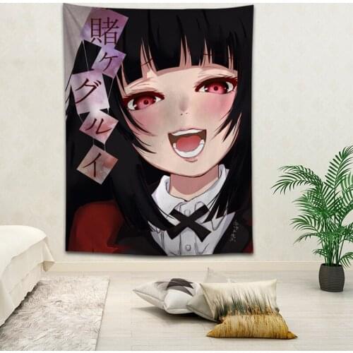 Hot Sale Custom Anime Kakegurui Printed Tapestry Background Decorative Tapestry Various Sizes Wall Hanging Decor