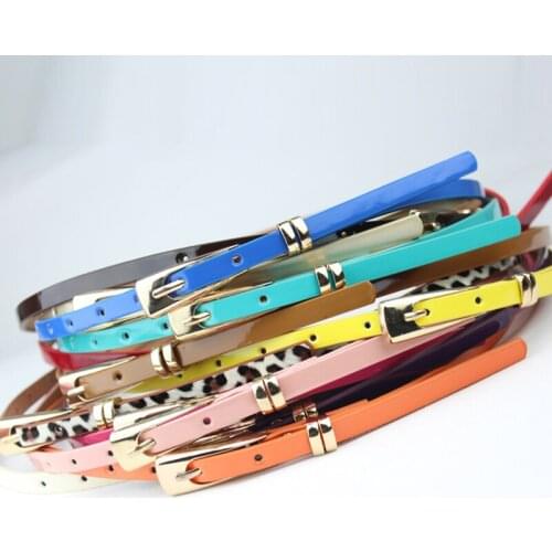 Thin Pu Leather Adjustable Belt Elegant Female Red Brown Black White Yellow Waist Women Dress Belts Strap Solid Multicolors