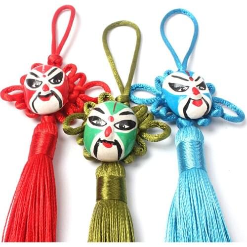 Chinese Knot Tassels 100 pcs Creative Opera Face Ployester Chinese knotting Tassel Fringe For Calendar Curtain Decoration DIY