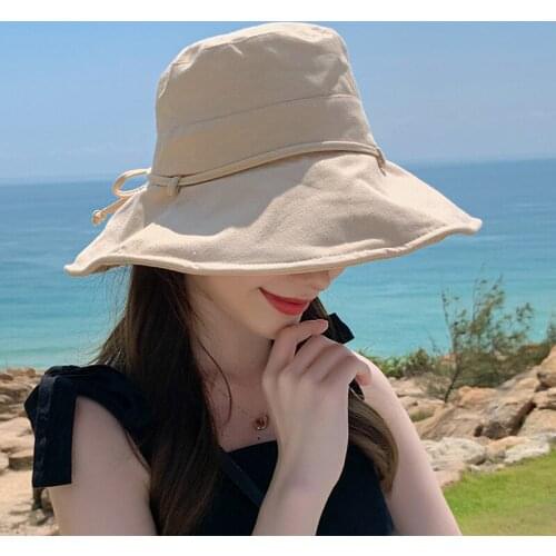 Ms fisherman hat summer sun sun hat INS Japanese travel daily large along the basin bowknot joker sun hat