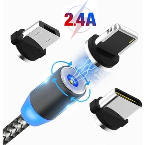 RUZOFO LED Magnetic USB Cable Fast Charging Type C Cable Magnet Charger Data Charge Micro USB Cable Mobile Phone Cable USB Cord