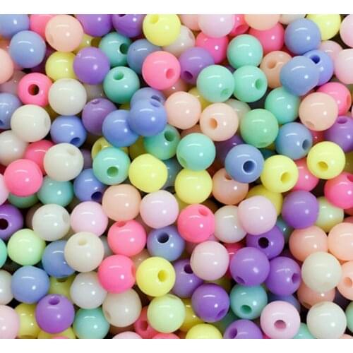 Acrylic round ball diy loose beads mix color handmade jewelry accessory loose bead 6mm/8mm/10mm/12mm/14mm nb236
