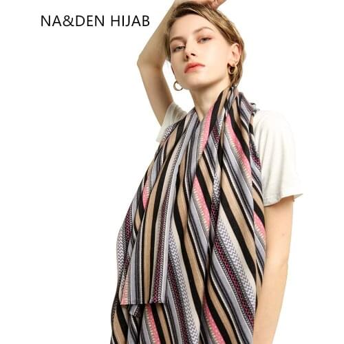 Fashion Viscose Striped scarves Islamic scarf Long muffler Hi-Q beach wraps Winter scarf Solid shalws Muslim hijab 7 pcs/lot