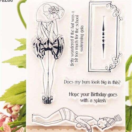 PANFELOU Fashion girl Transparent Clear Silicone Stamp/Seal DIY scrapbooking/photo album Decorative clear stamp sheets