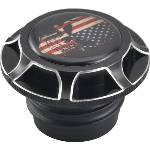 Motorcycle Fuel Gas Tank Cap 3D Patch Black Custom USA Flag Trim For Harley Sportster XL 1200 883 Dyna Touring Road King Softail