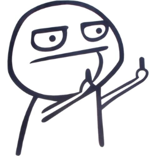 Cartoon JDM Funny Middle Finger Reflective Vinyl Sticker for Car Laptop Motorcycle Decal