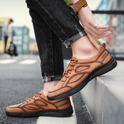 Shoes Casual Zapatillas Casual Sapatos Masculinos De Couro Genuino Leather Shoes Genuine Men Summer Fashion Mens Sneakers