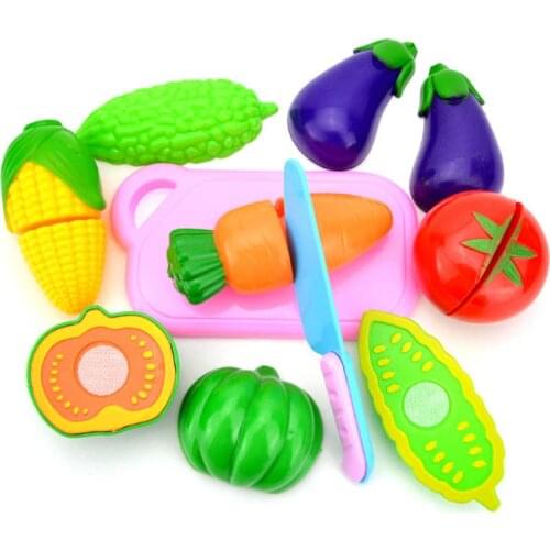 8Pcs Children Play Toys Set Fruit Vegetables Cutting Toy Kitchen Food Pretend Playset Toy Learning Early Educational Games