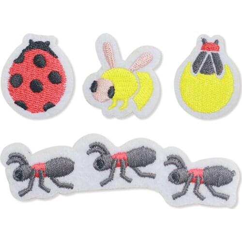 Bugs Insects Cute Patch Cloth Sticker DIY Clothing Decorative Sticker Embroidery Patch Hole Covering Iron on Patch for Clothes